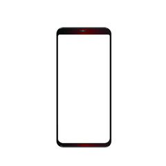 smartphone iphone with blank screen and modern frameless design in two rotated perspective positions - isolated on white background 