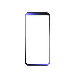 smartphone iphone with blank screen and modern frameless design in two rotated perspective positions - isolated on white background 