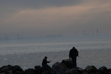 sea, sky, landscape, nature, sunset, beautiful, glare on the water, water