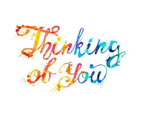 Thinking of you. Vector calligraphic inscription