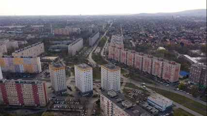 Budapest 15. district drone view