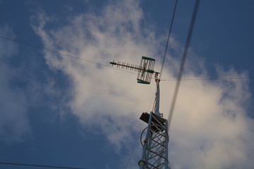 antenna in the middle of the city