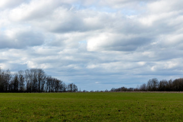 Un ciel nuageux à la campagne