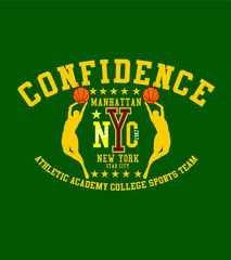 Manhattan college sports Basketball graphic design vector art