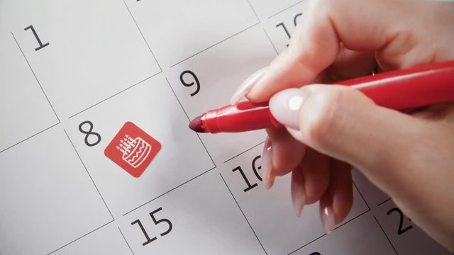 Planning birthday party in calendar