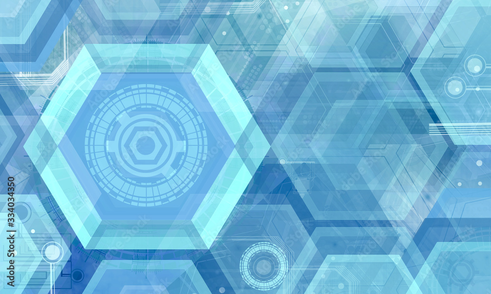 Poster abstract technology background with simple hexagonal elements.hexagon geometric design