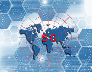 5G wireless communication connection network concept