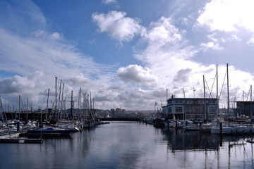 Fototapeta na wymiar port of La Coruña, Galicia. Spain. Europe. October 8, 2019 