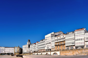 Fototapeta na wymiar buildings in La Coruña, Galicia. Spain. Europe. October 8, 2019 