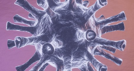 Close-up virus 3d illustration, bacteria macro shot