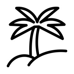 Palm tree or coconut tree icon in line style.