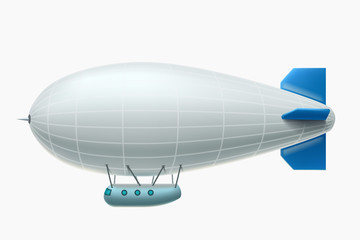 realistic white airship side view