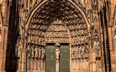 Cathedral of Our Lady (Notre Dame) of Strasbourg in Alsace. The historic center, including the...