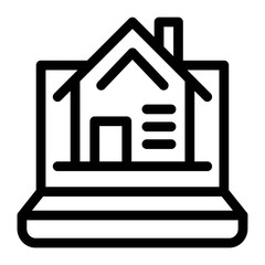 Online real estate sign. House symbol.