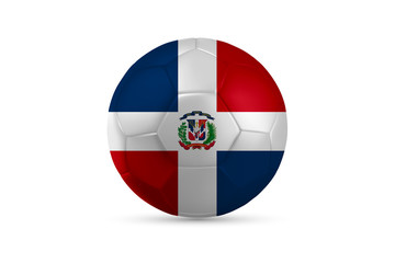 Bandera República Dominicana País Círculo en Pelota Balón Futbol Soccer Balompié