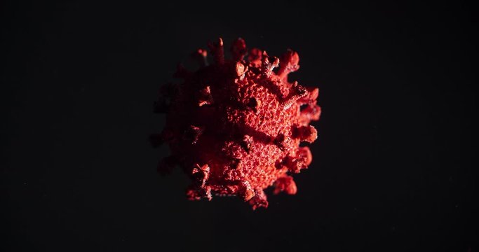 Coronavirus, COVID-19, Red virus on dark background