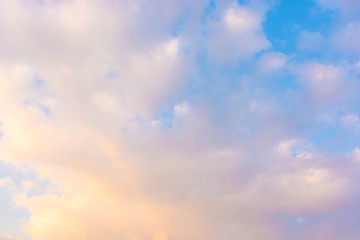 Beautiful sky with clouds at sunset.