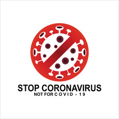 Stop corona virus infection. Fight COVID-19. Stop covid-19. Logo symbol stop corona, fight corona virus logo.Wuhan virus disease. Virus vector logo