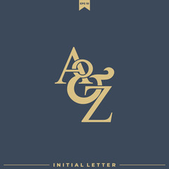 Initial letter AY luxury logo, gold color logo template.