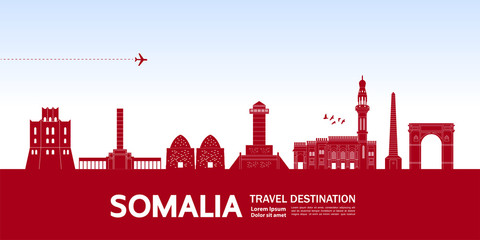 Somalia travel destination grand vector illustration. 