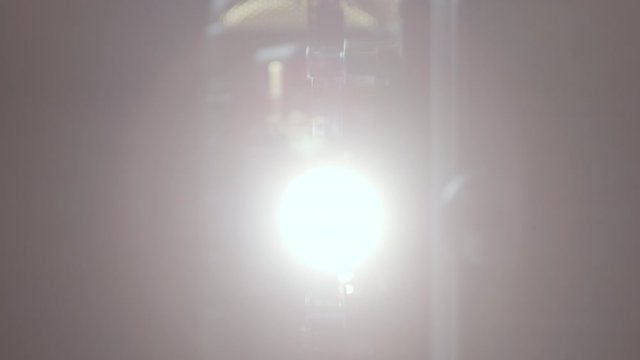 Vintage 8mm cine projector turning on and off. 