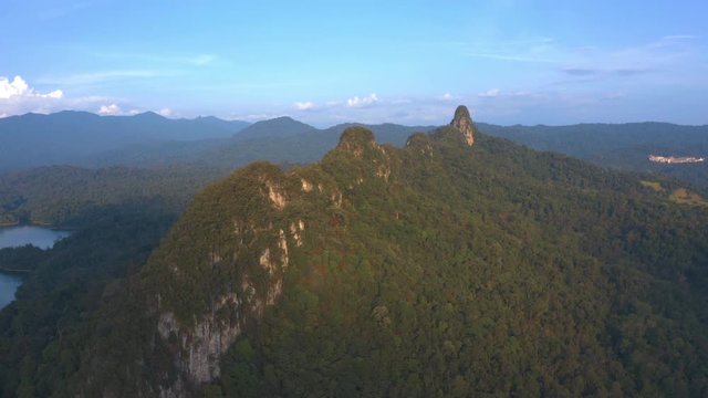 4k Scenic Aerial View of Bukit Tabur Quartz Ridge, Kuala Lumpur. Push in Shot