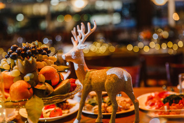 christmas table with decorations