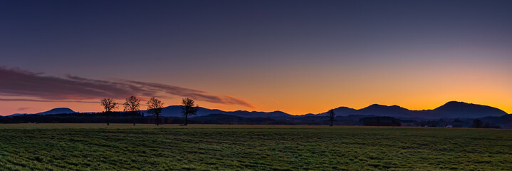 Oregon sunset over Mary's Peak coast range