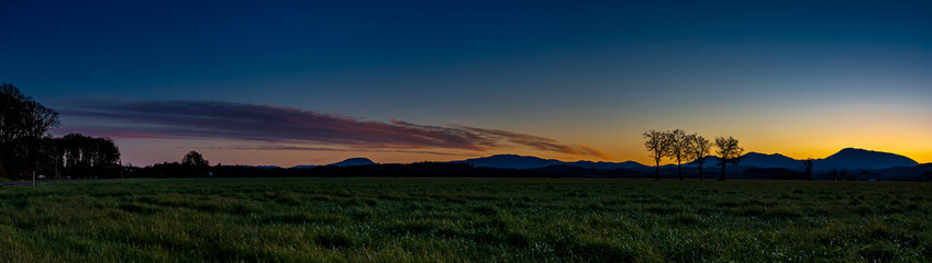 Oregon sunset over Mary's Peak coast range