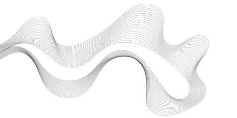 Abstract wave element for design. Digital frequency track equalizer. Stylized line art background. Vector illustration. Wave with lines created using blend tool. Curved wavy line, smooth stripe.