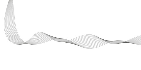 Abstract wave element for design. Digital frequency track equalizer. Stylized line art background. Vector illustration. Wave with lines created using blend tool. Curved wavy line, smooth stripe.