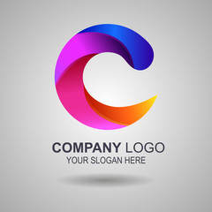 Cooperation Abstract Vector Sign, Symbol or Logo Template. Hand Shake Incorporated in Letter C Concept. Isolated. EPS