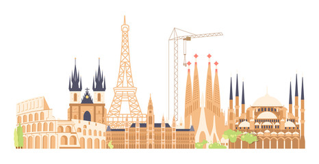 Obraz premium Famous european sights