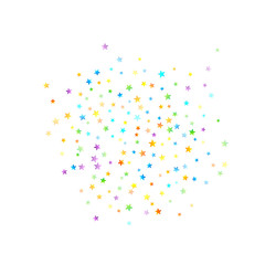Rainbow Festive Confetti. Carnival Star Falling.