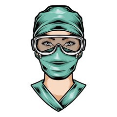 nurse wear surgery uniform vector