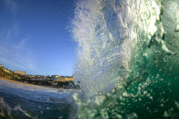 Splashing waves at sunrise, Sydney Australia