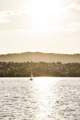 sailboat at sunset