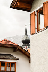 steeple in the village