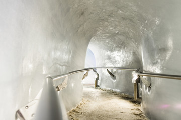 ice tunnel in the alps