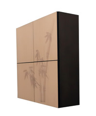 Wardrobe interior isolated on white background.  Furniture for the dressing room