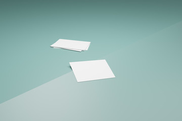 Empty Business Cards Lying on an Angled Surface