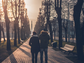couples walk