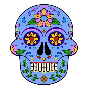 mexican day of the dead traditional skull ornaments