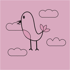 cute art bird