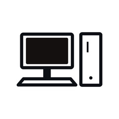 デスクトップパソコンのアイコンイラスト