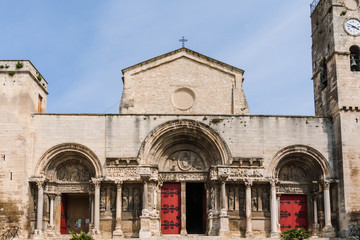 Fototapeta premium Facade of the Abbey Church in St Giles