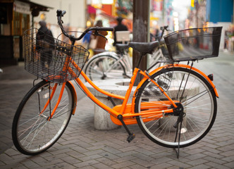 Fototapeta na wymiar bicycles in kyoto