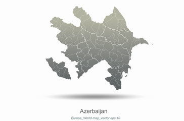 azerbaijan map. european countries map with gray gradient. europe of modern vector map series.