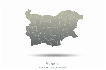 bulgaria map. european countries map with gray gradient. europe of modern vector map series.