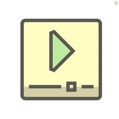 Video file vector icon design, 48x48 pixel perfect and editable stroke.